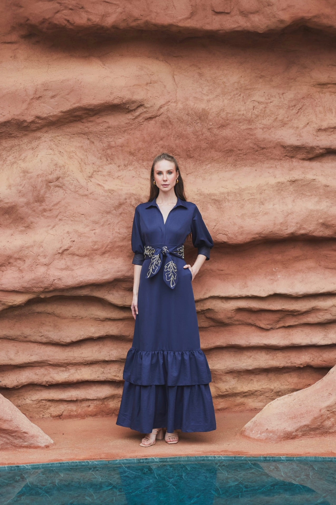 Bare Grace Blue Maxi Dress