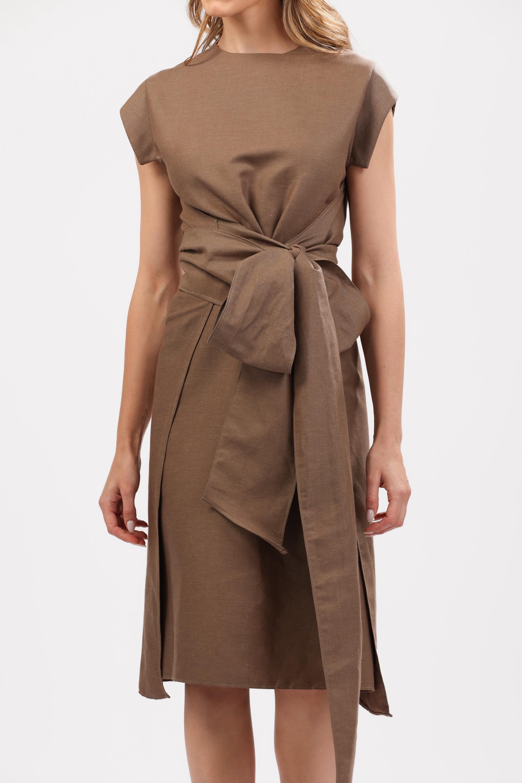 Ebony Chic Wrap Midi Dress