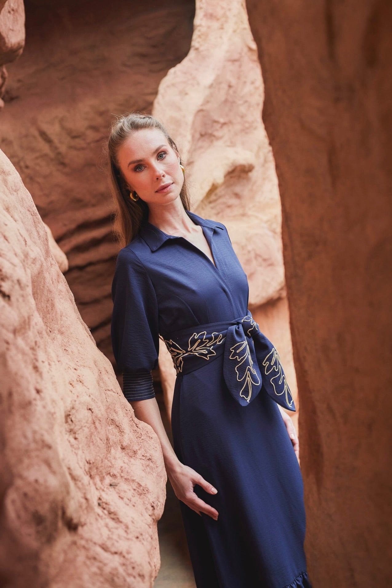 Bare Grace Blue Maxi Dress