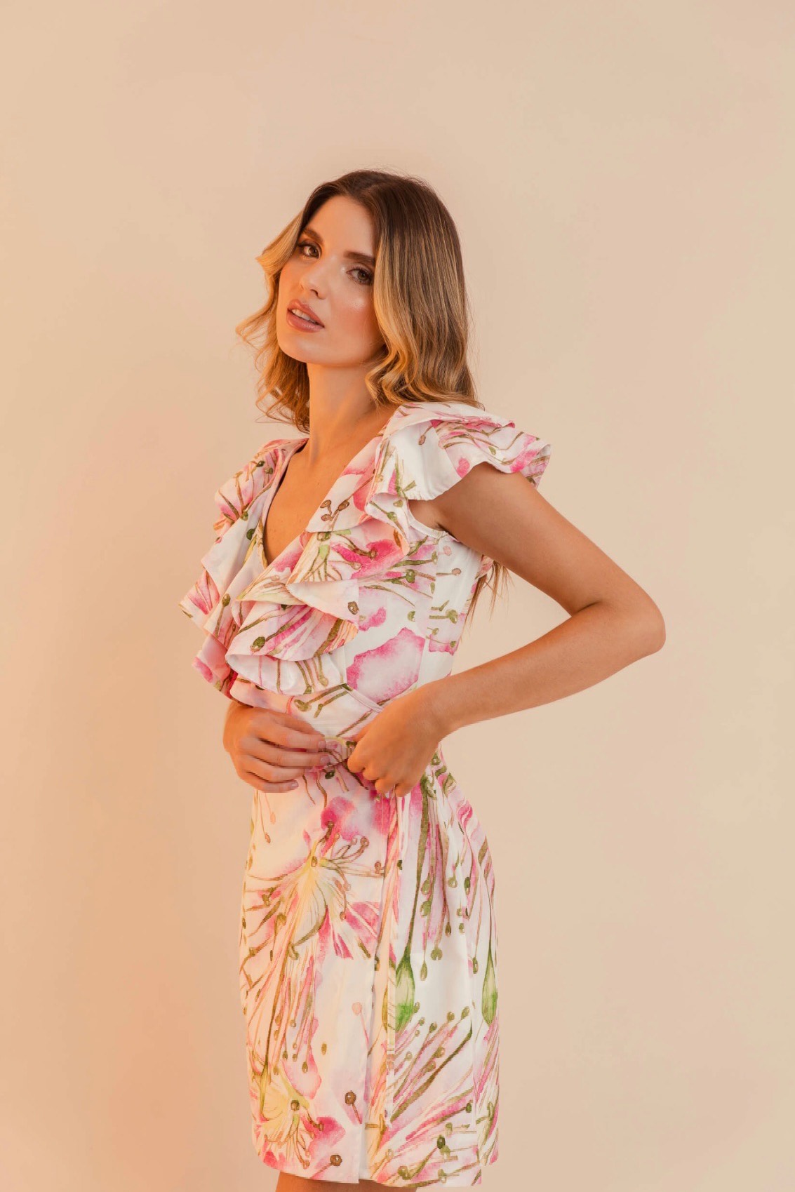 Perla Flower Mini Dress