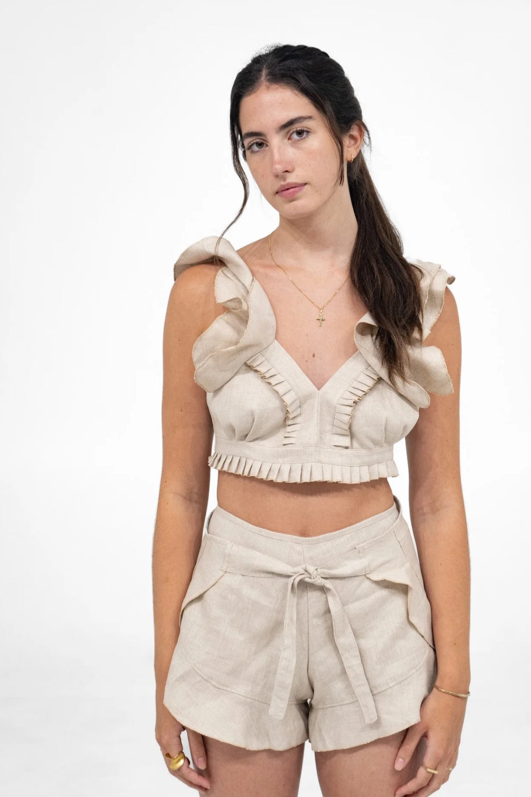 Ruffles Linen Short