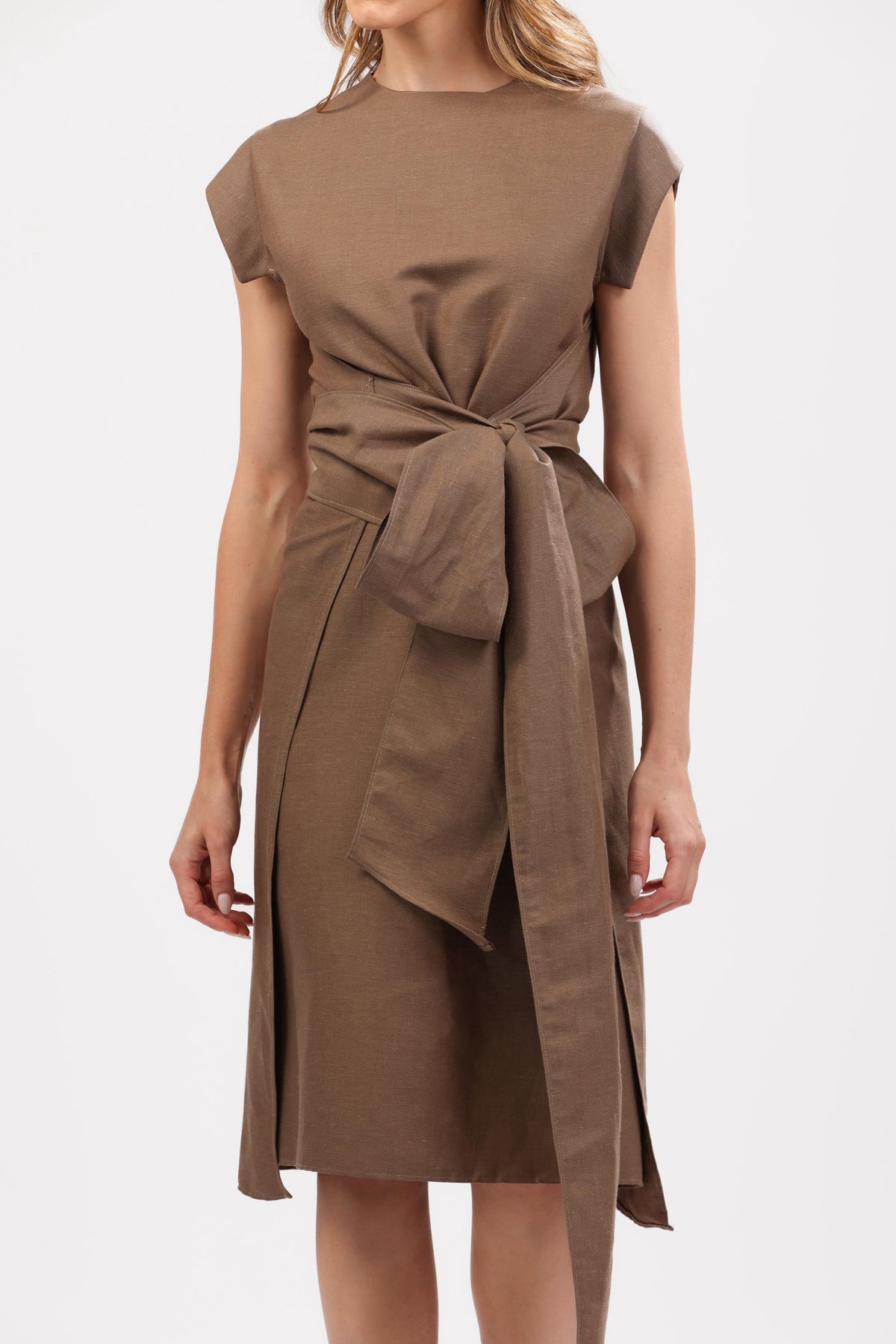 Ebony Chic Wrap Midi Dress