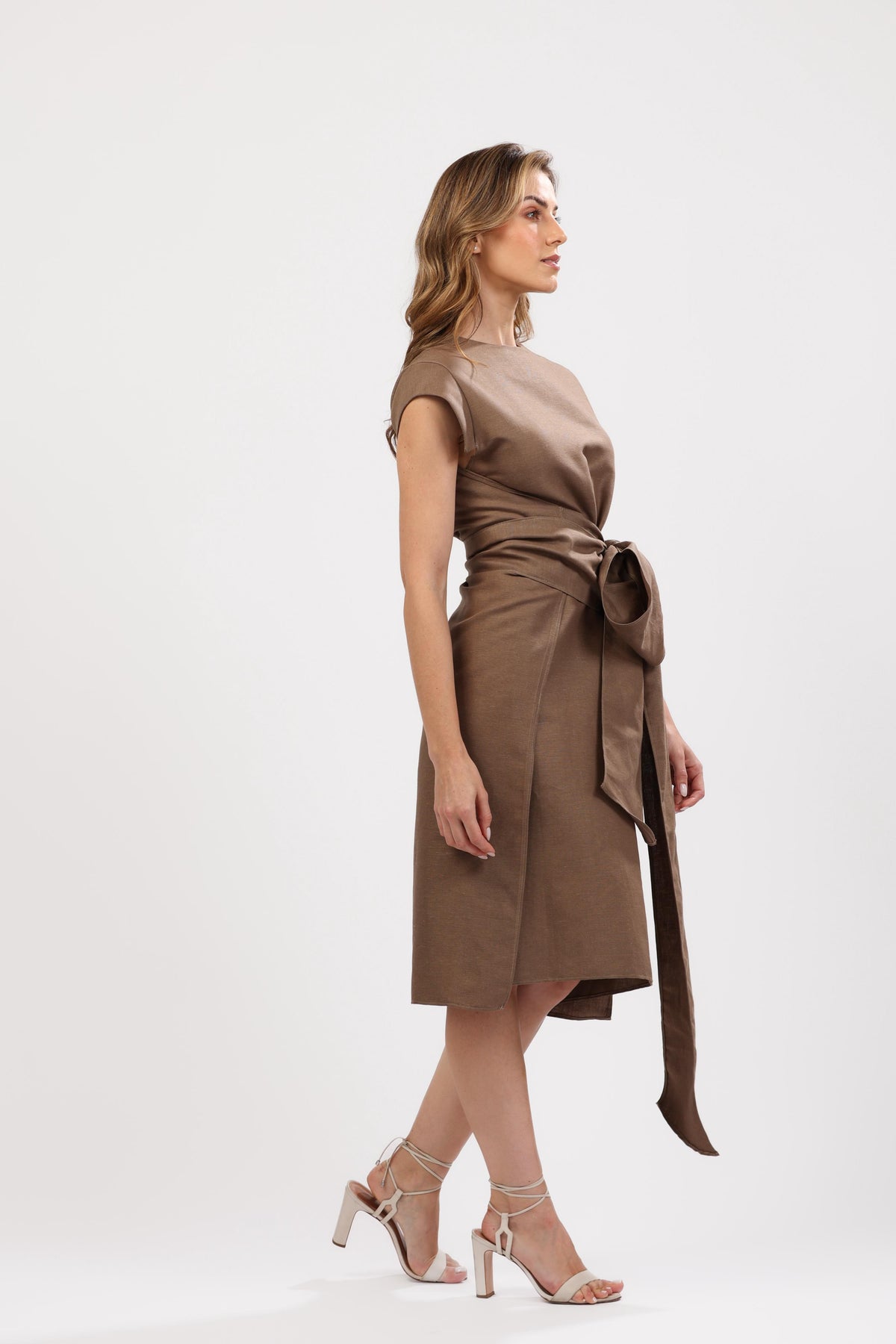 Ebony Chic Wrap Midi Dress