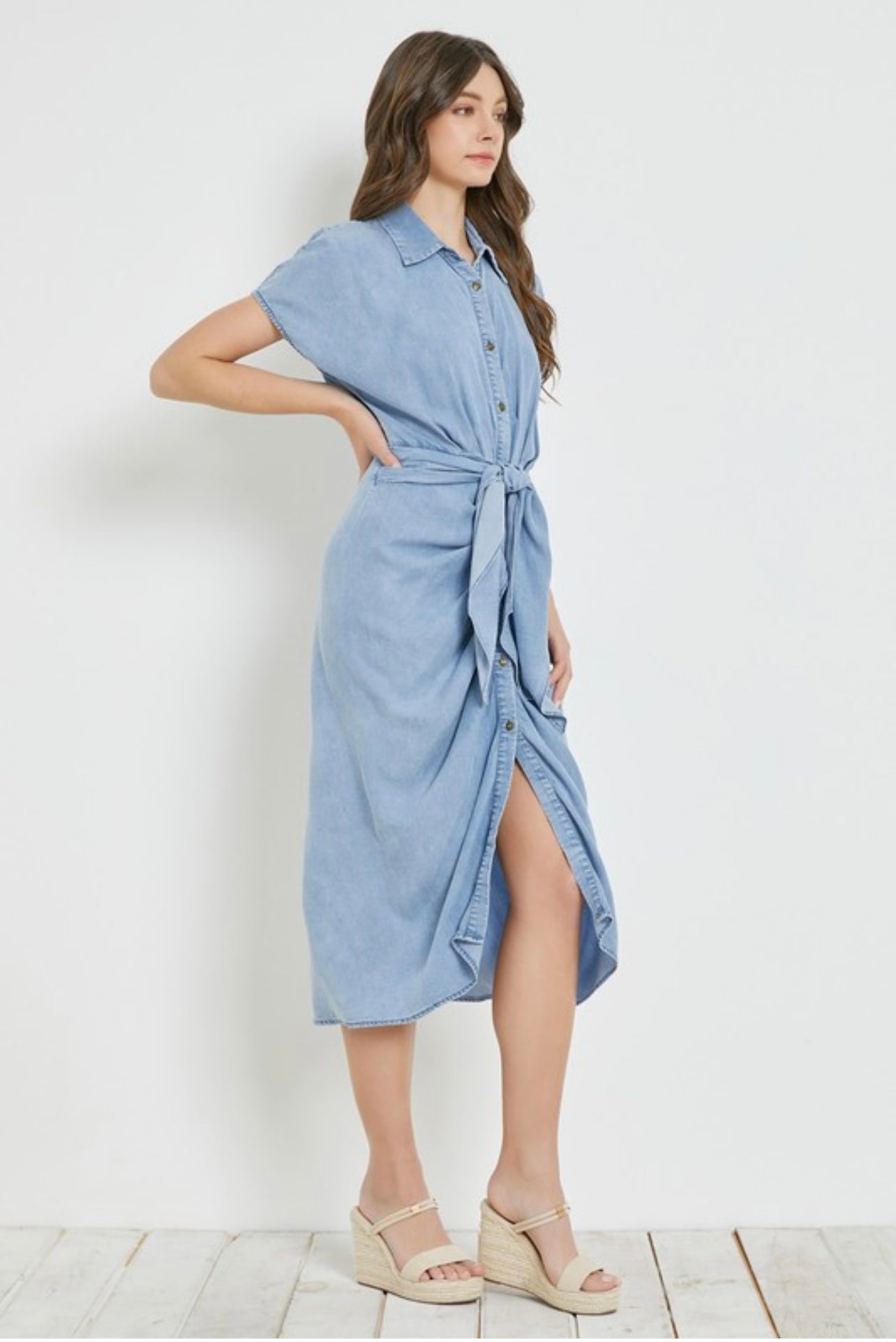 Fleur Denim Midi Dress