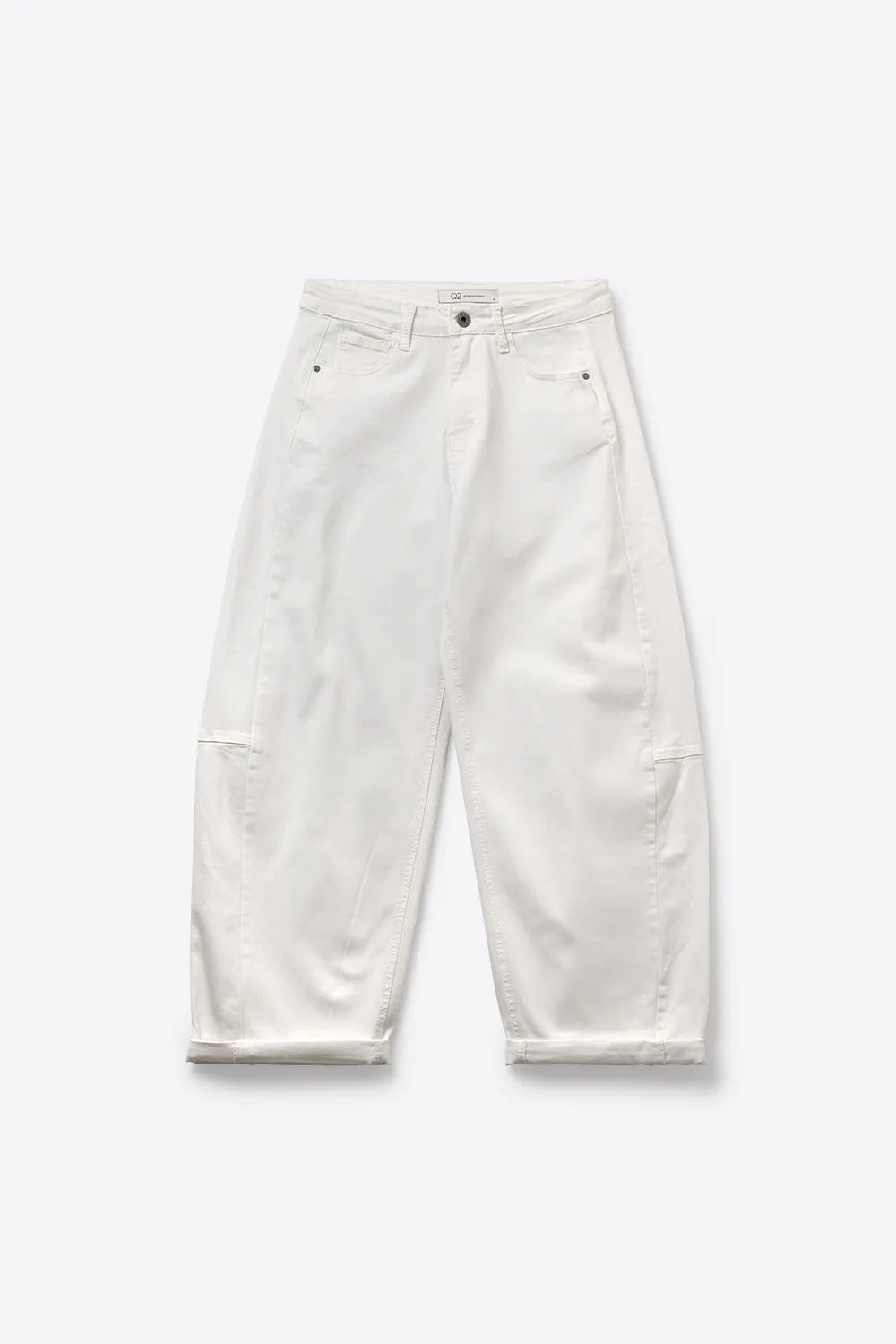 Monroe white barrel leg pants by TYNA Collection