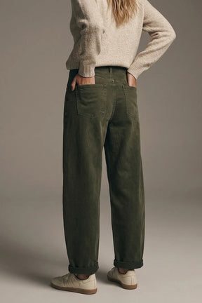 Monroe green barrel leg pants by TYNA Collection