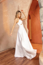 Silvia Maxi Cut Out White Dress