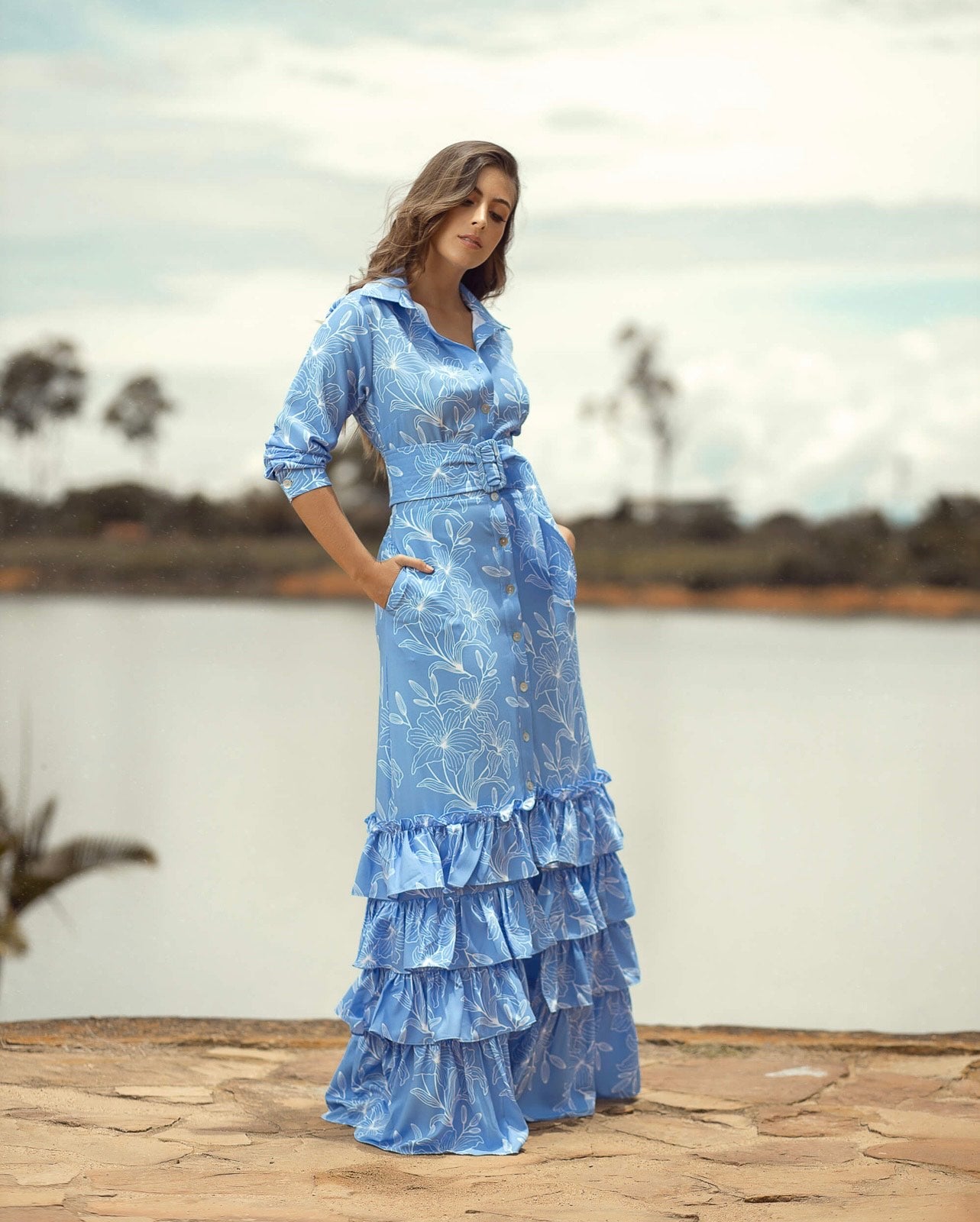 PRE ORDER Sylvie Maxi Blue Dress